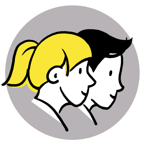 getekend icoon voor de categorie zintuiglijke spellen en activiteiten van Spelplus, met heel veel verschillende activiteiten die speciaal geselecteerd zijn voor jongeren met motorische of geestelijke beperkingen zoals autisme