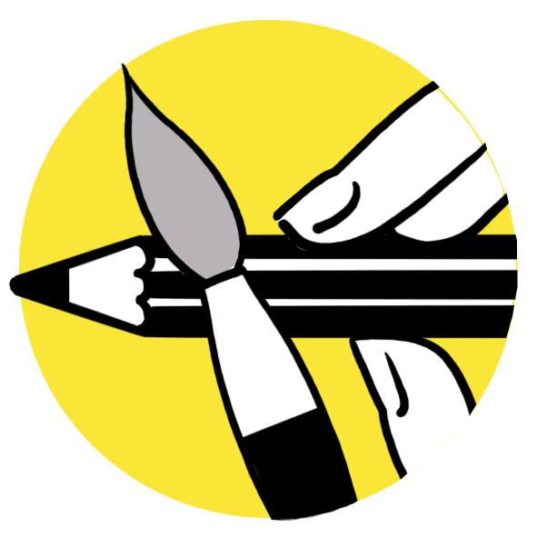 getekend icoon voor de categorie diversen tekenen schilderen van Spelplus, met heel veel verschillende activiteiten die speciaal geselecteerd zijn voor mensen met dementie