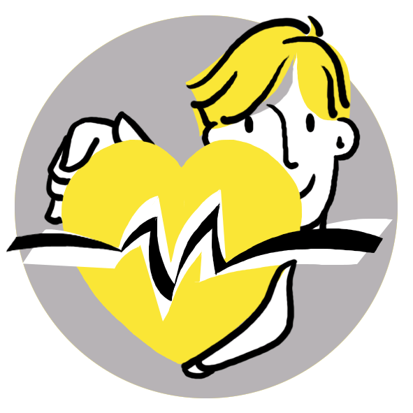 getekend icoon voor de categorie welzijn en hulpmiddelen voor ouderen van Spelplus, met heel veel verschillende hulpmiddelen, boeken en activiteiten speciaal geselecteerd zijn voor mensen met dementie