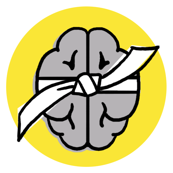 getekend icoon voor de categorie reminiscentie en vragenspellen van Spelplus, met heel veel verschillende spellen die speciaal geselecteerd zijn voor mensen met dementie