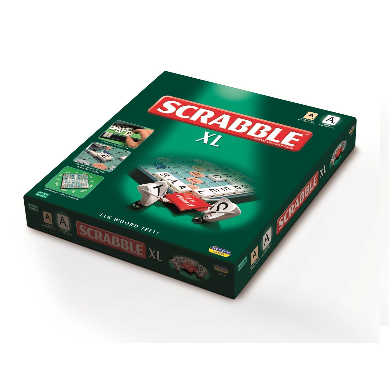 Scrabble XL – Grootletter woordspel dat activering en taalvaardigheden stimuleert voor ouderen en slechtzienden.